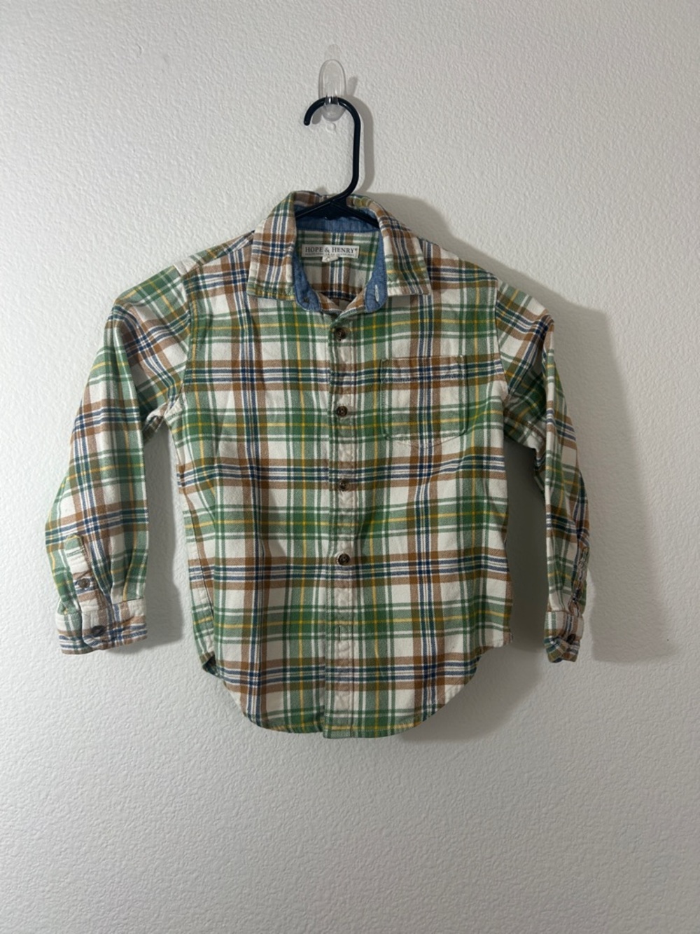 Hope & Henry Green Plaid Button-Down Shirt